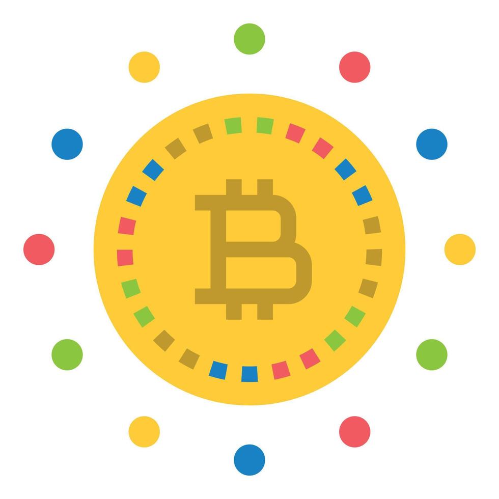 CRYPTOCURRENCY FLAT ICON VRCTOR . vector