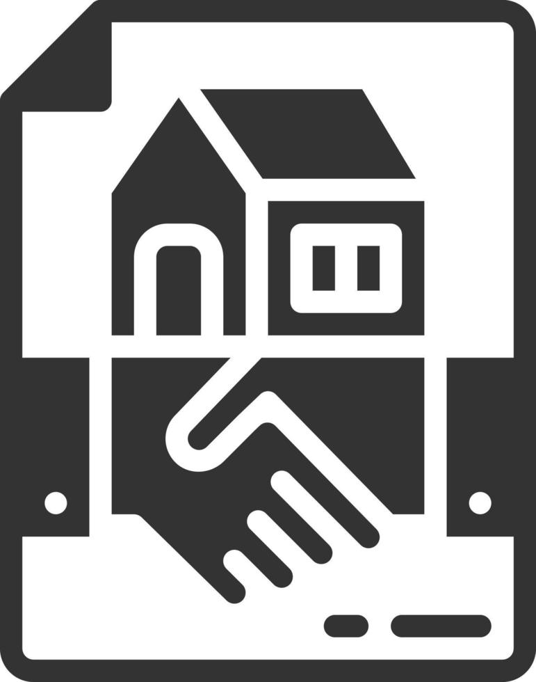 ilustración de vector de icono de contrato de casa.