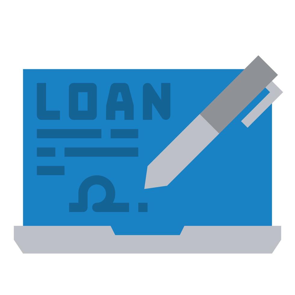 DIGITAL LOAN FLAT ICON VRCTOR . vector