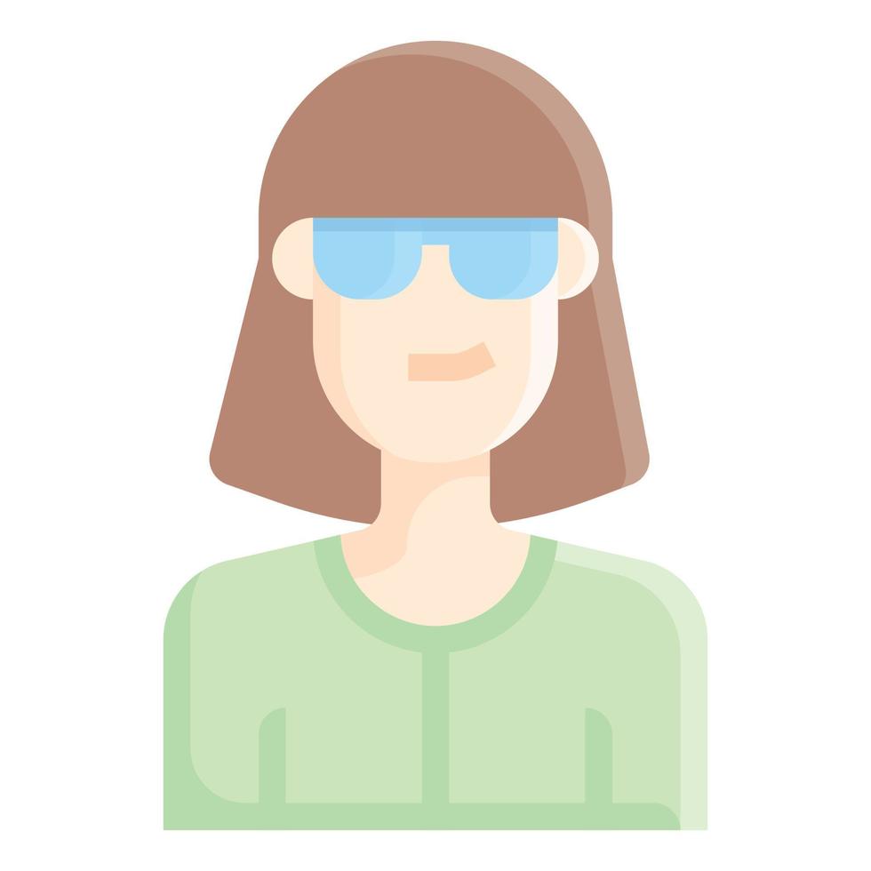 People Icon Girl Glasses Vector .