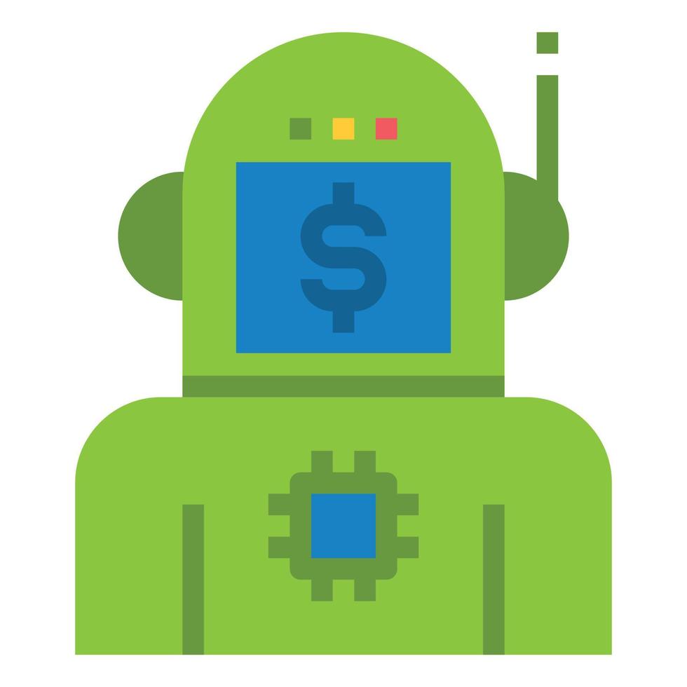 ROBOT ALGORITHM FLAT ICON VRCTOR . vector