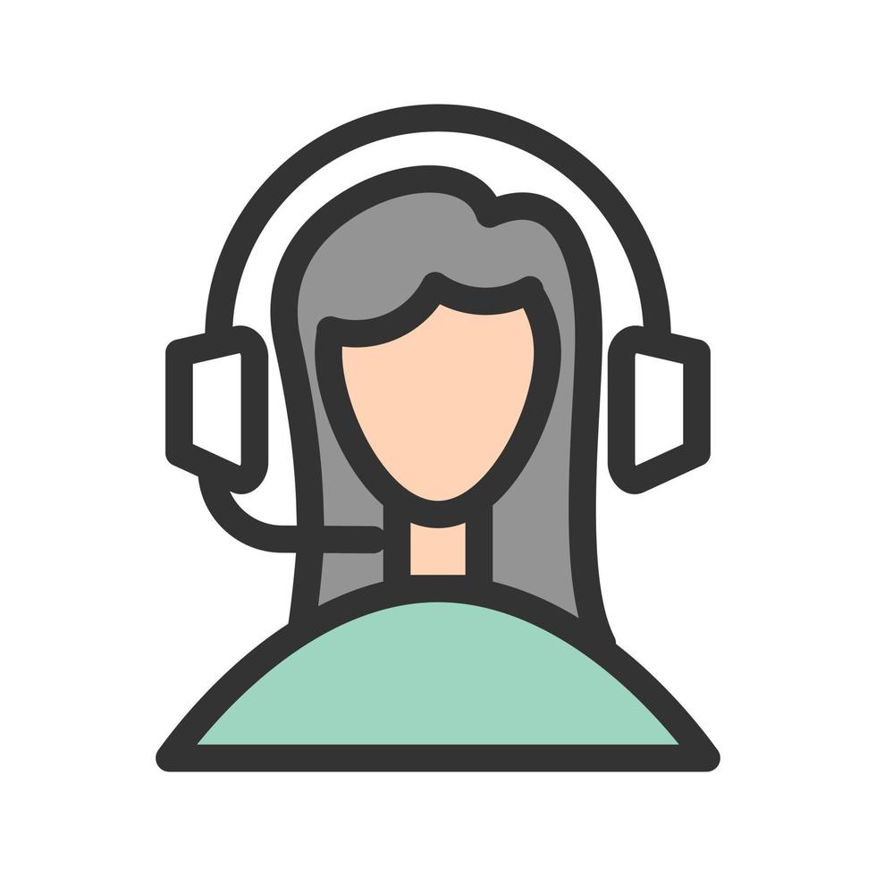 Female Agent Filled Line Icon vector