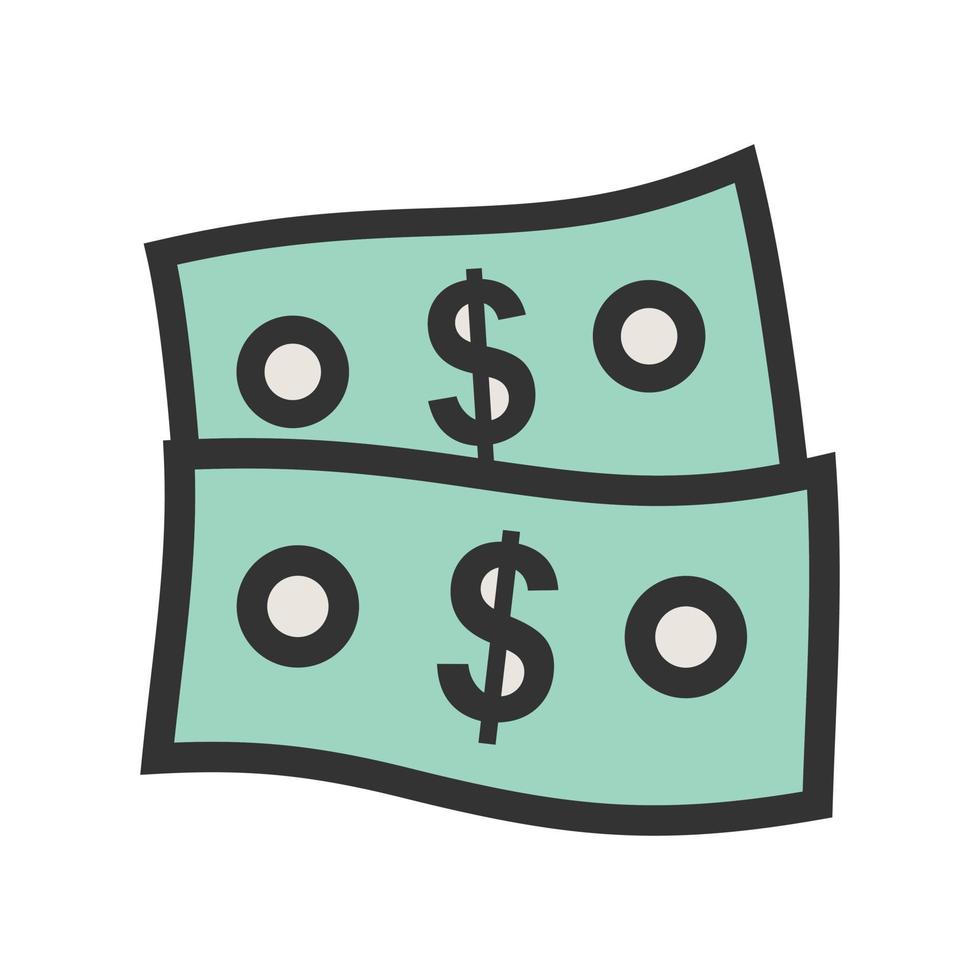 Money II Filled Line Icon vector