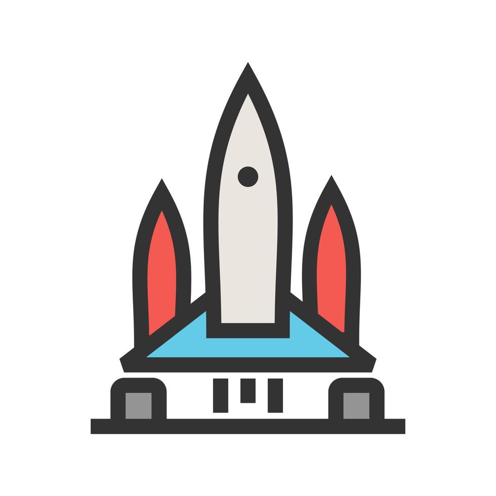 Rocket II Filled Line Icon vector