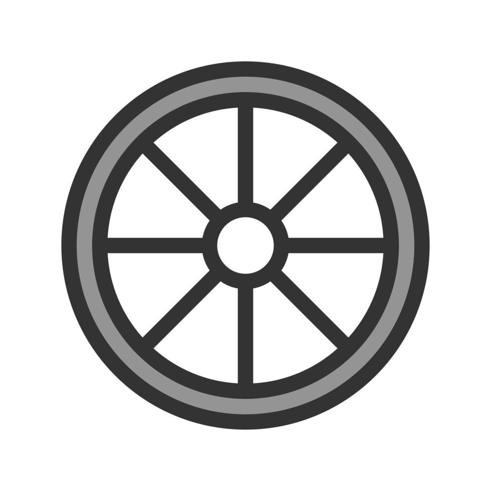 icono de línea llena de rueda vector