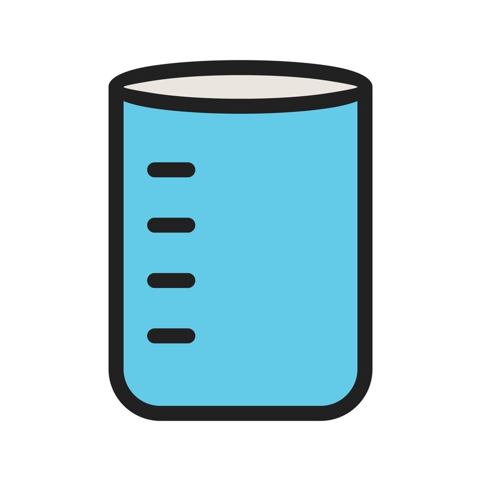 icono de línea llena de vaso de precipitados vector