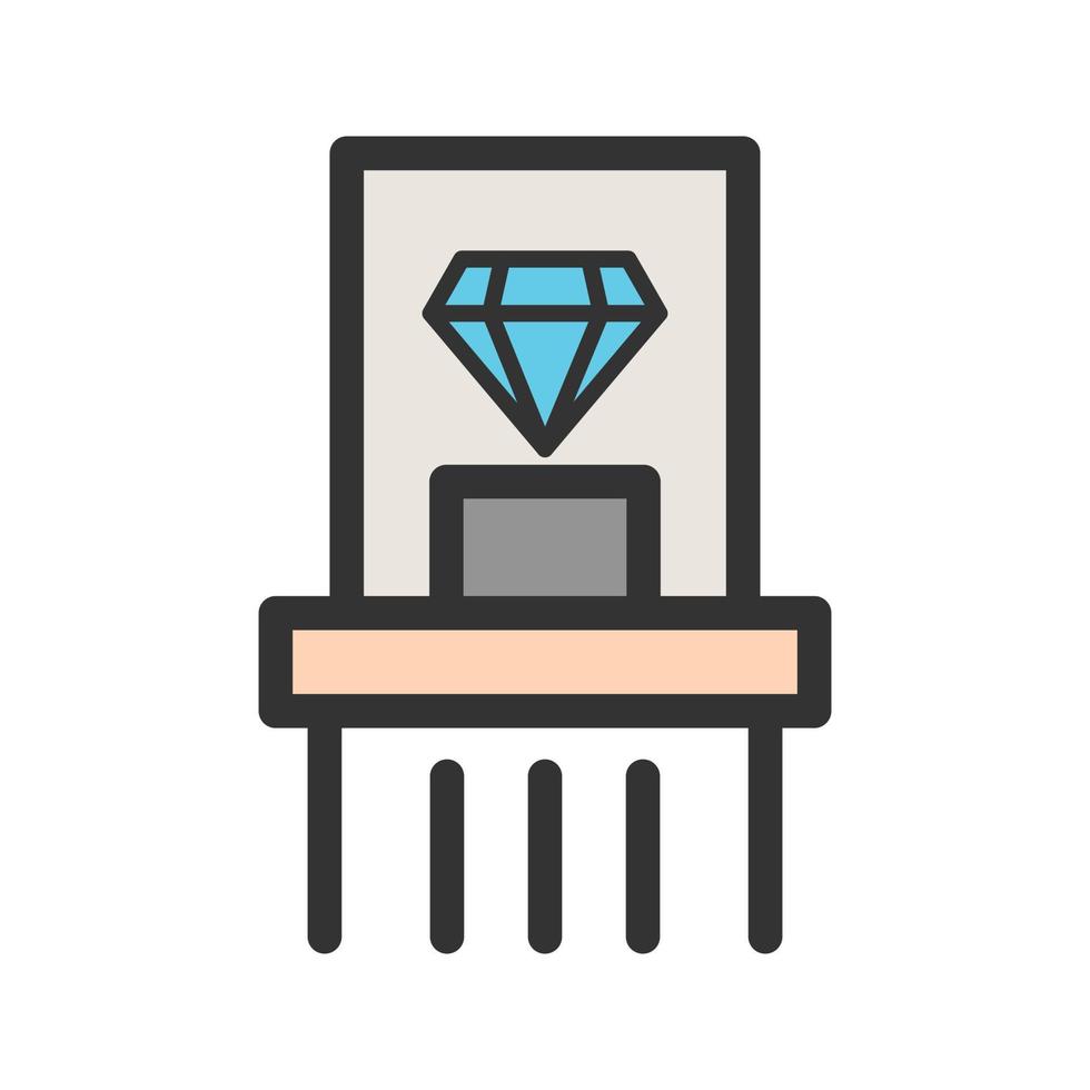 Diamond Exhibit Filled Line Icon vector