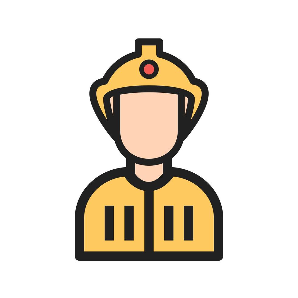 Firefighter Filled Line Icon vector