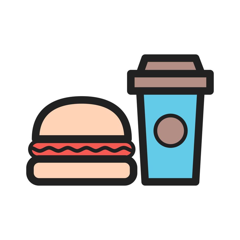 Fast Food Filled Line Icon vector