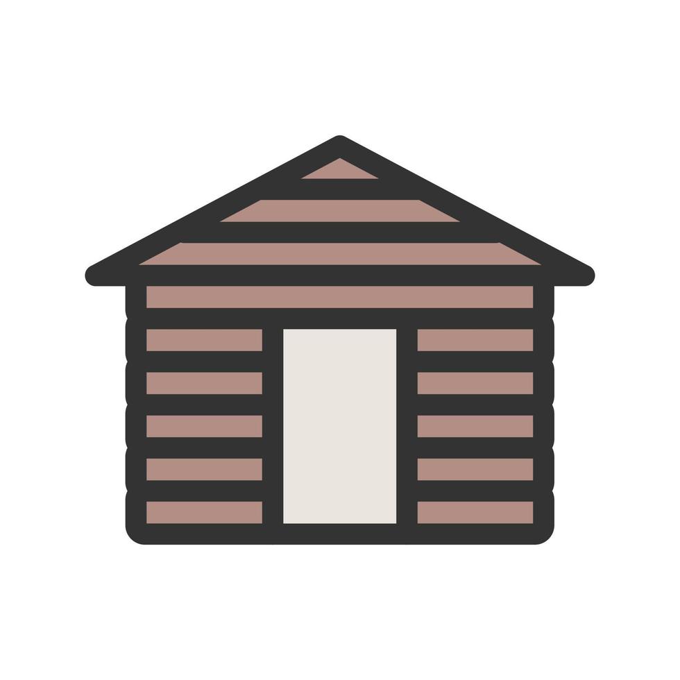 Wood Cabin Filled Line Icon vector