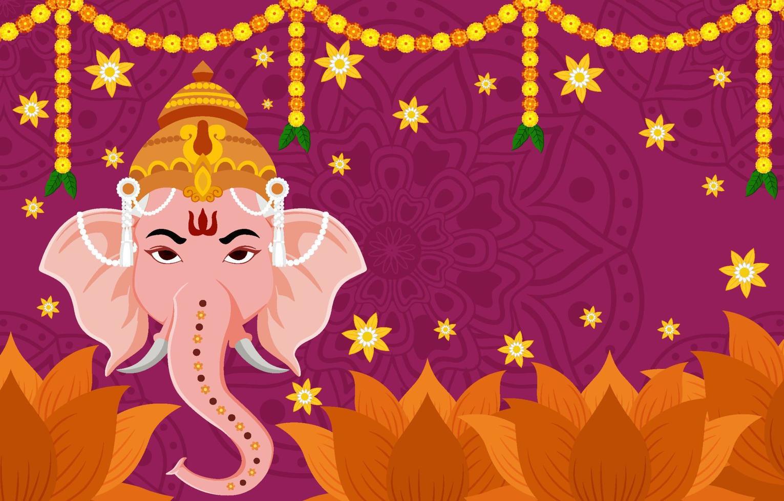 Lord Ganpati on Ganesh Chaturthi Background Stock Vector Illustration of chaturthi greeting 97678275
