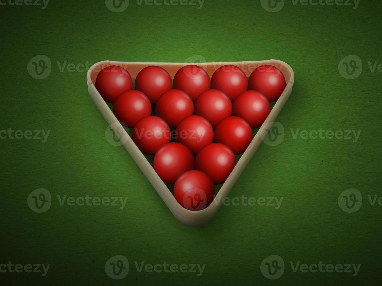 Balls for billiards snooker are on green table, preparation for game photo