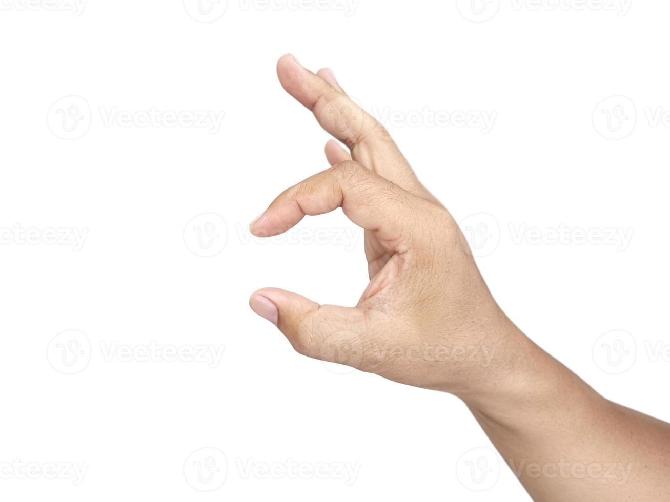 Man hand isolated on white background photo