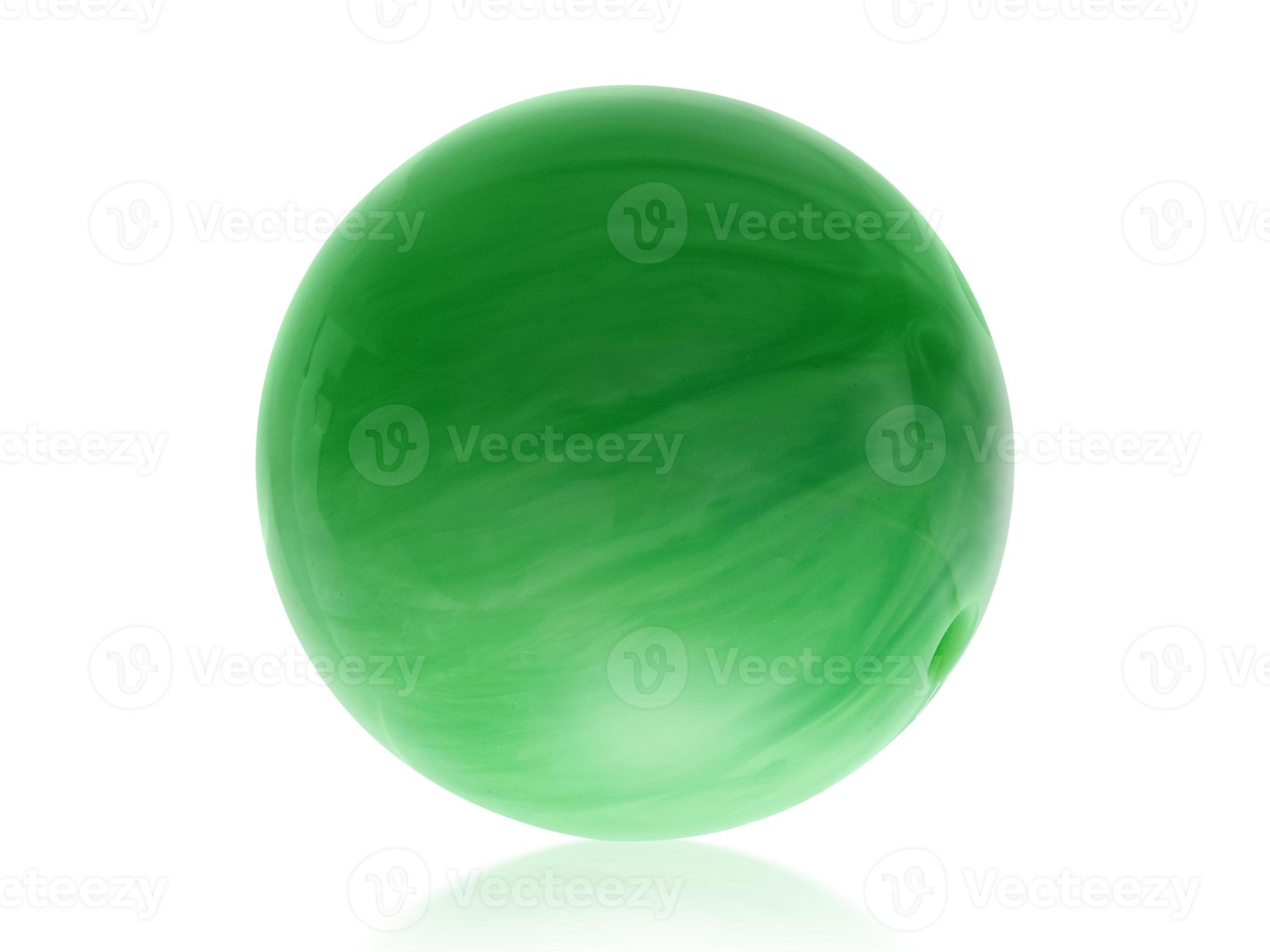 Green Bowling Ball with Holes Isolated on White Background 8613329