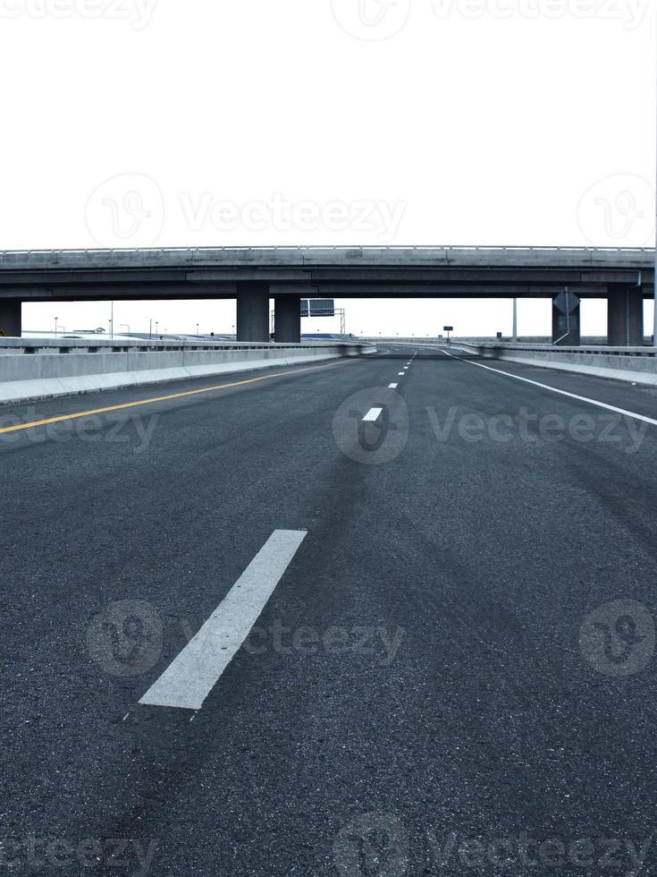 A wide highway, on White background photo