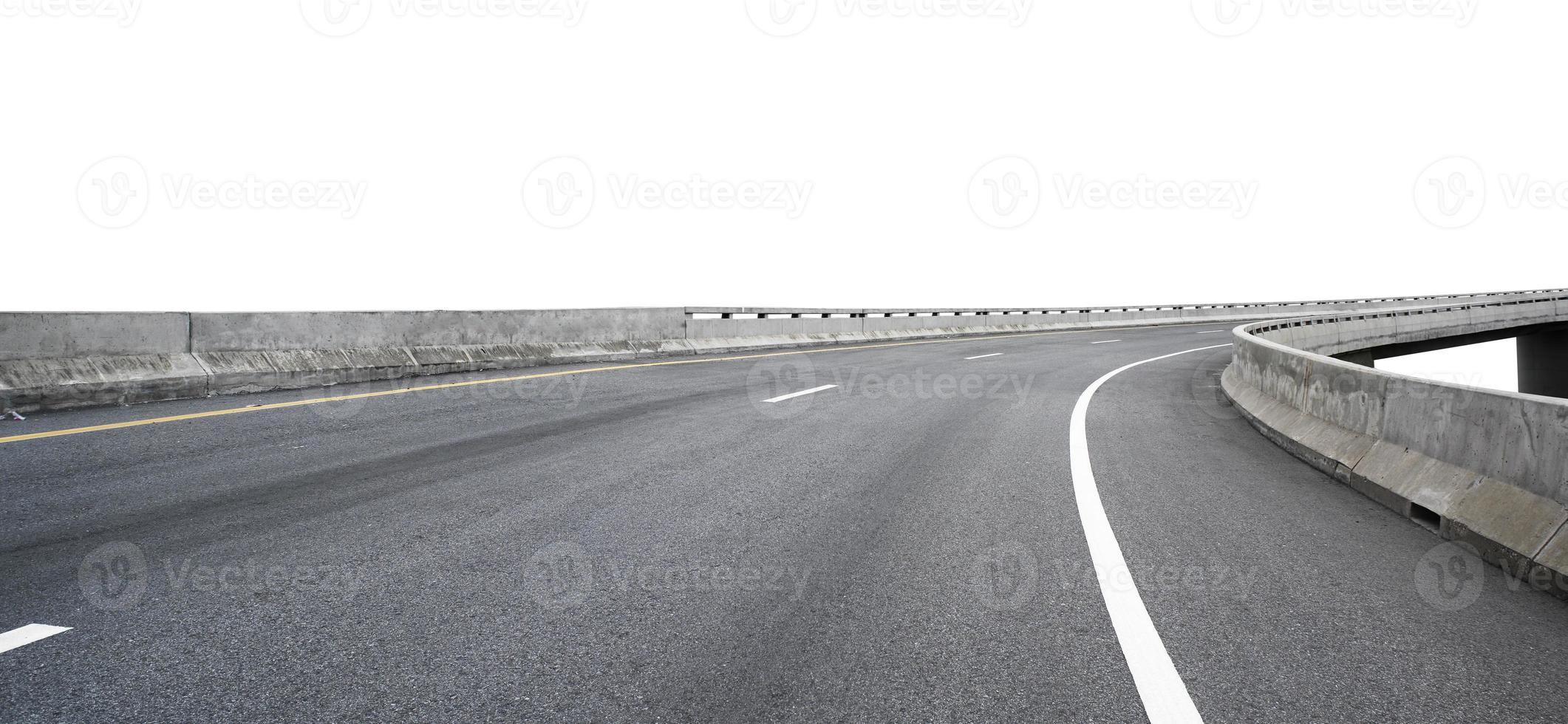 High speed corner overpass on white background. with clipping path photo