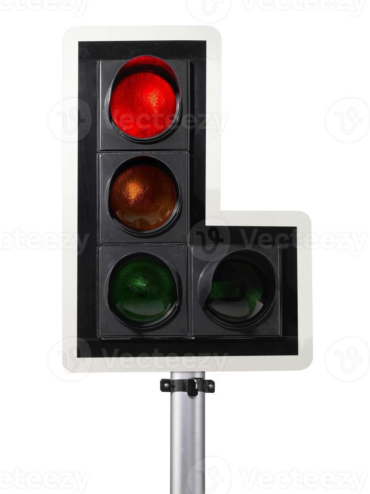 traffic light isolated on white background photo