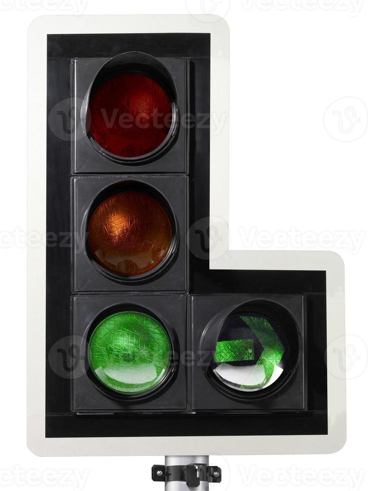 traffic light isolated on white background photo