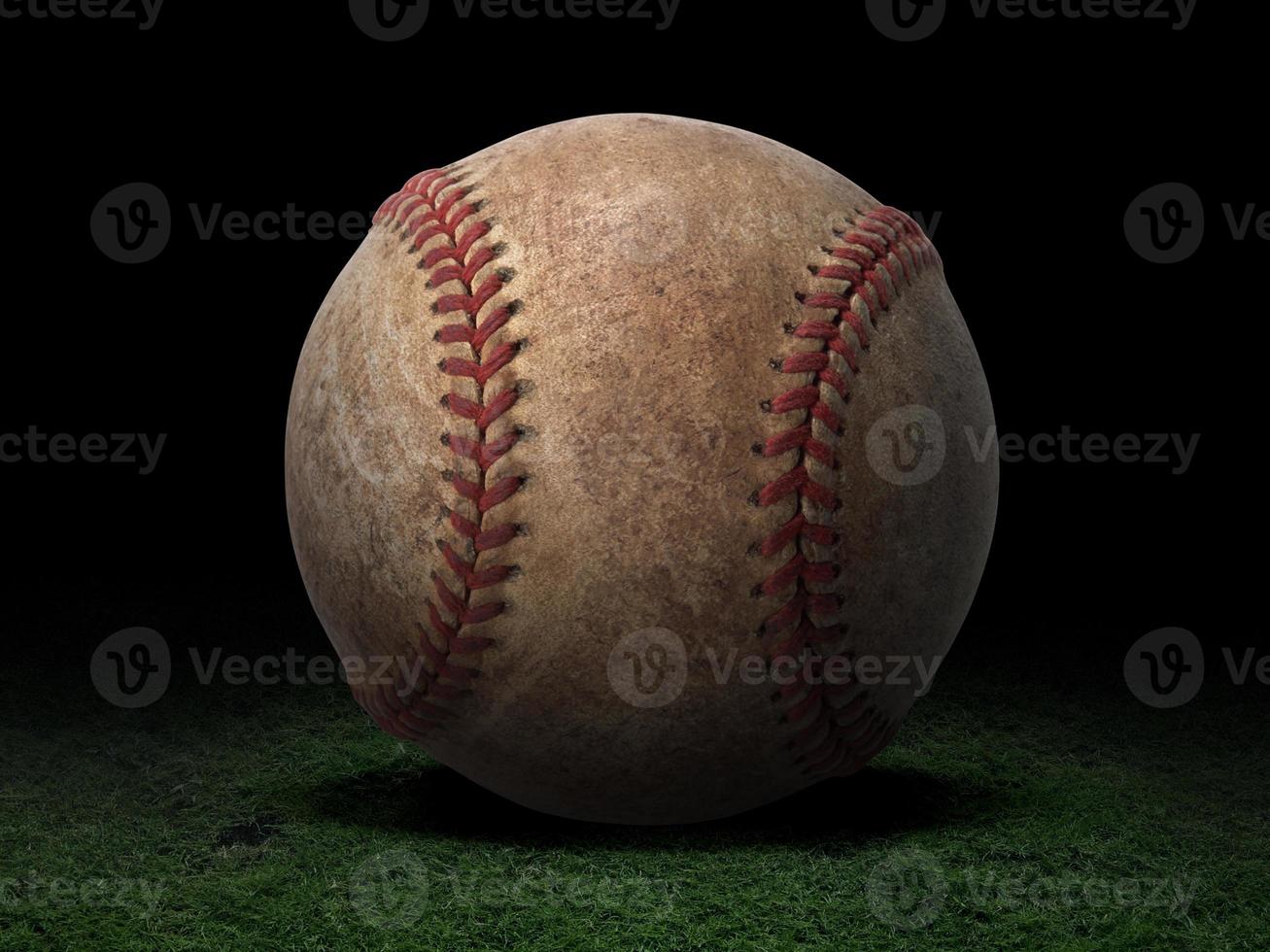 baseball ball on black background photo
