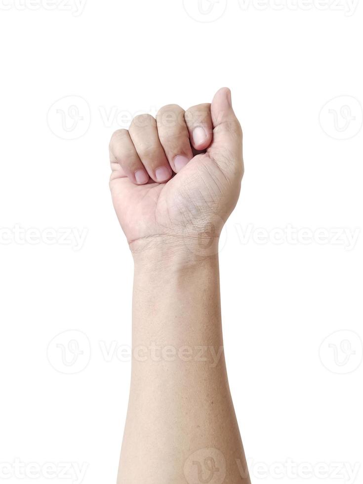 isolated human hand on white background photo