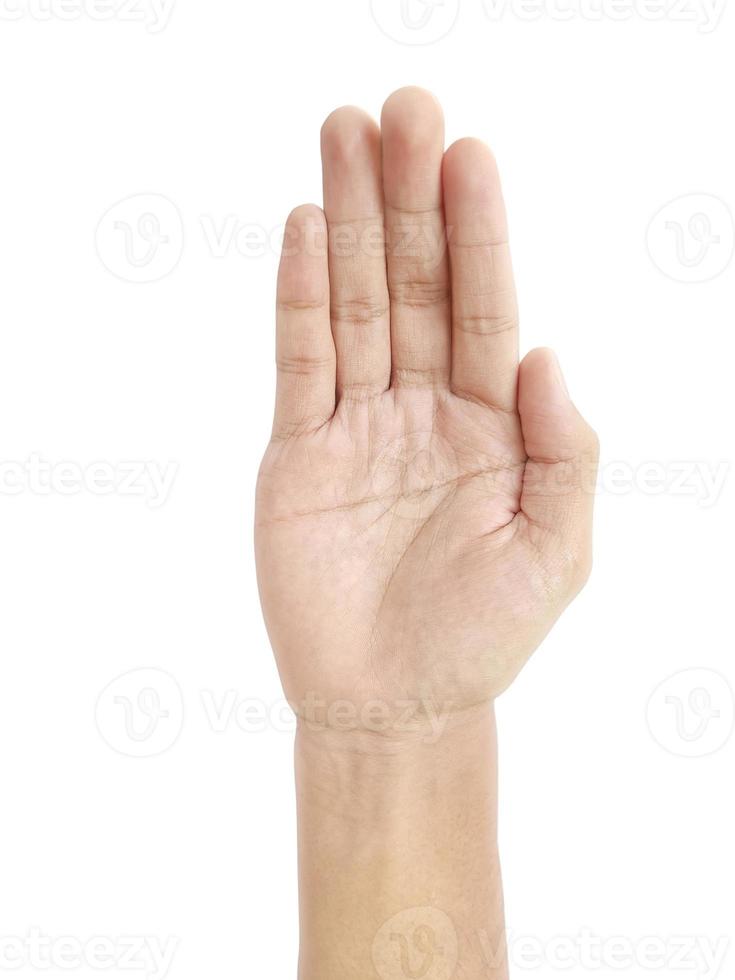 Man hand isolated on white background photo