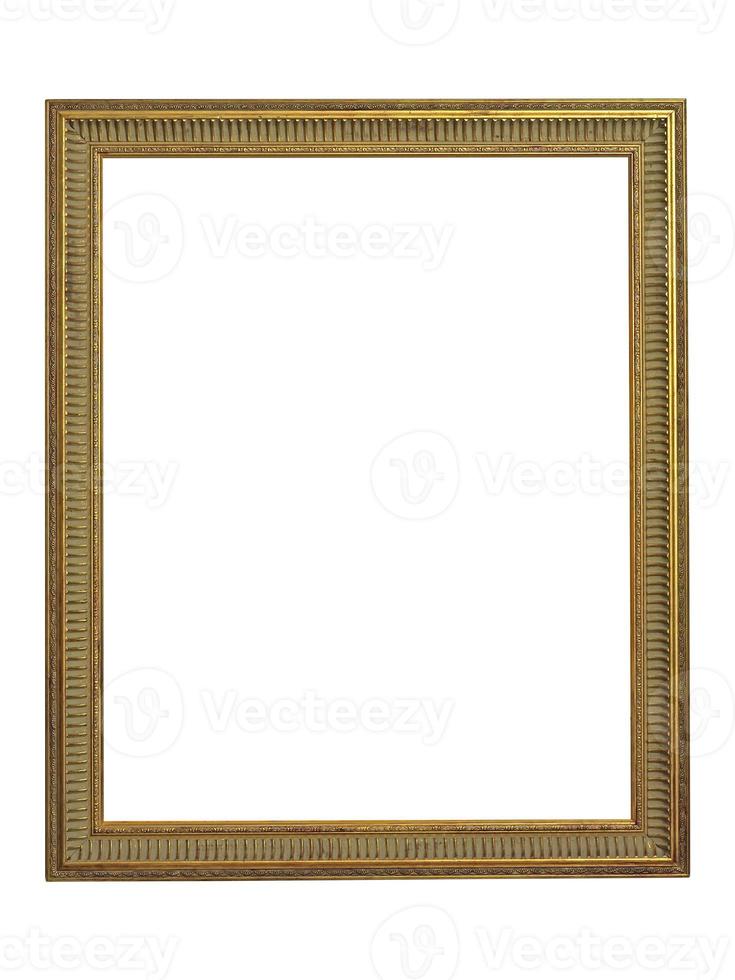 Gold picture frame. Isolated path and over white background photo