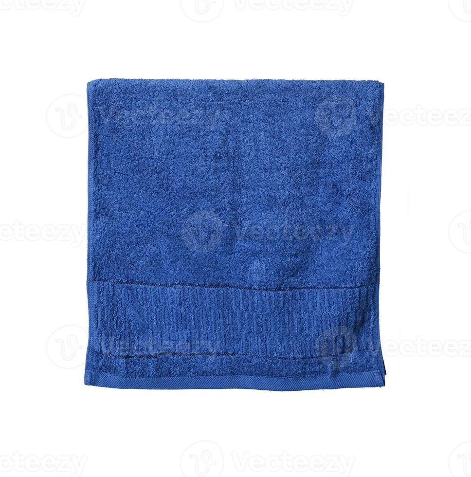 blue towel on white background photo