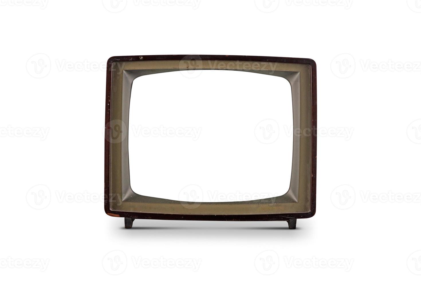 old tv on white background isolated photo