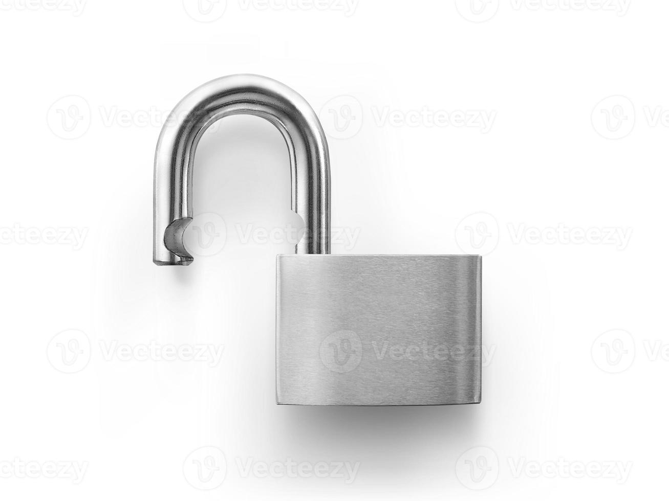 Locked and unlocked Padlock. isolated on white background photo