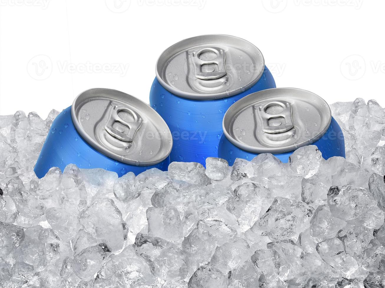 Cans of on ice background photo