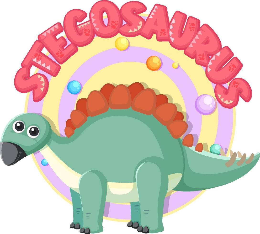 Cute stegosaurus cartoon character vector