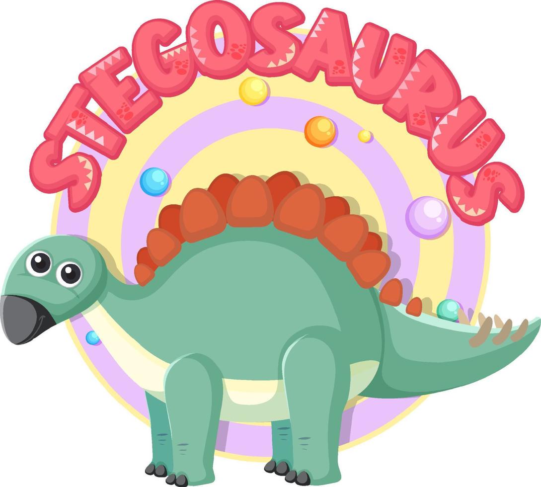 lindo personaje de dibujos animados de estegosaurio vector