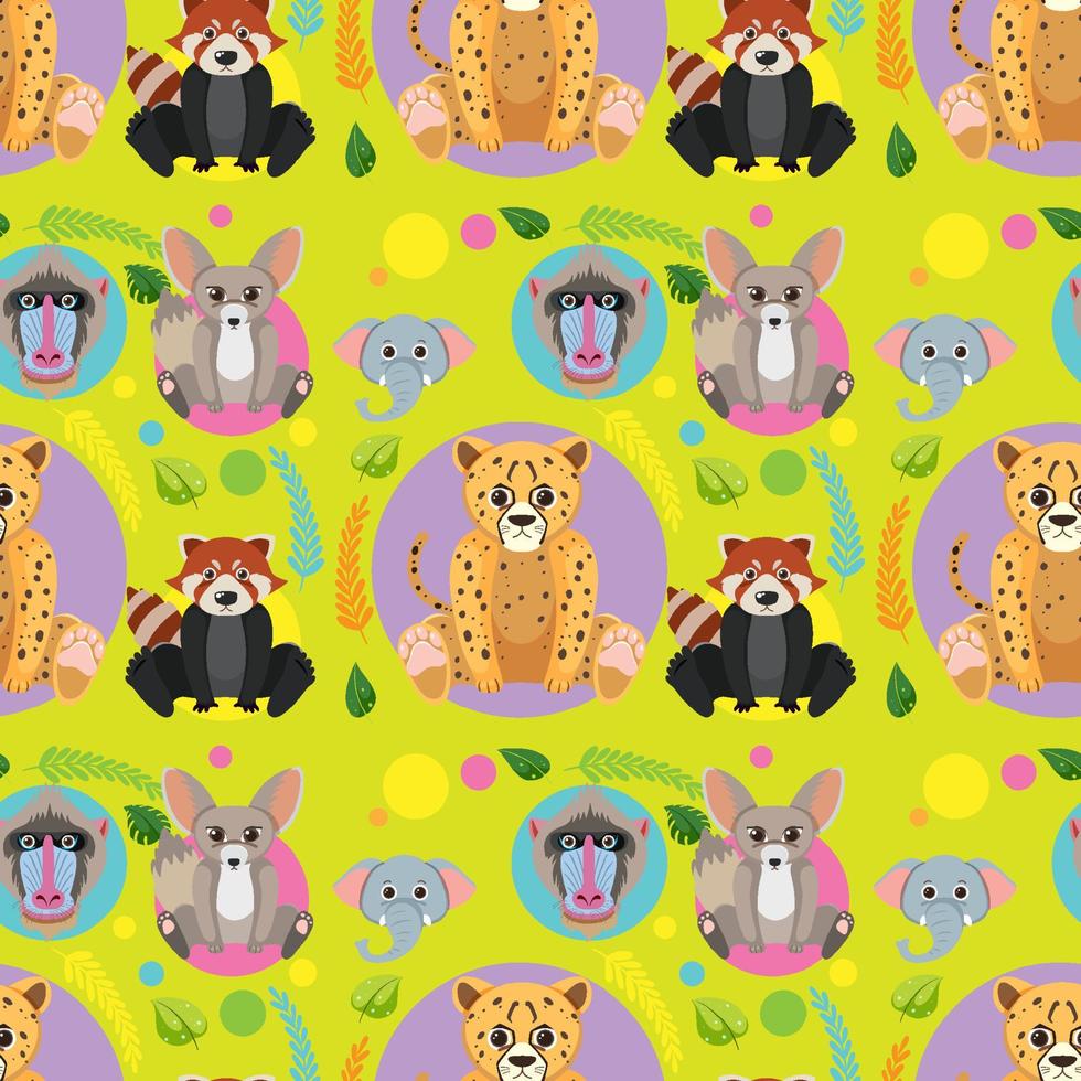 Cute animals seamless pattern vector