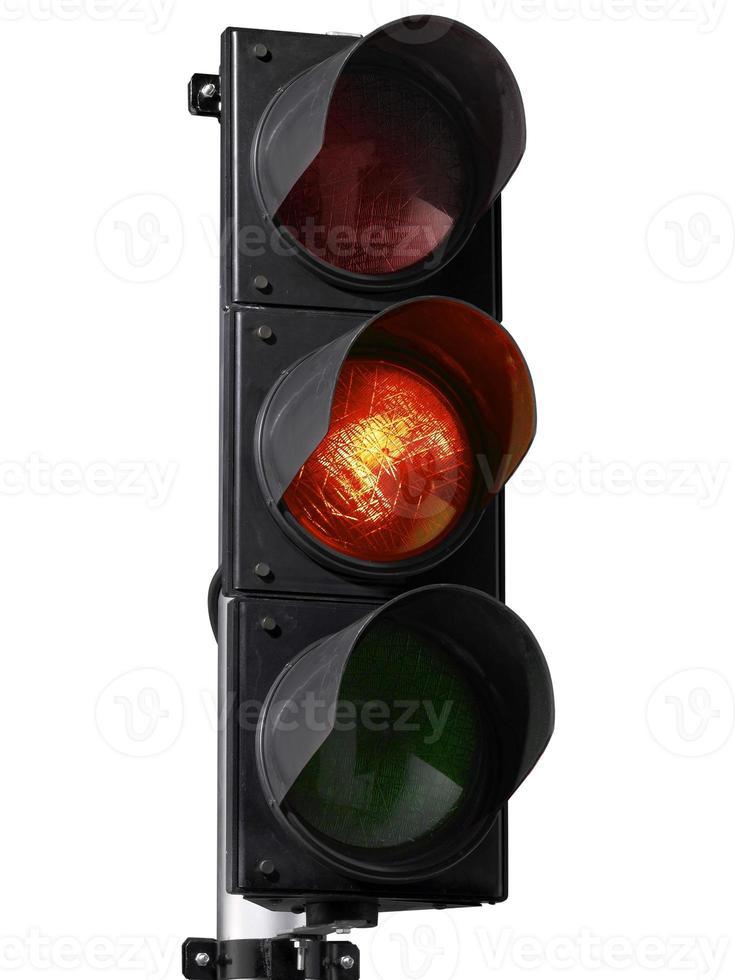 traffic light isolated on white background photo