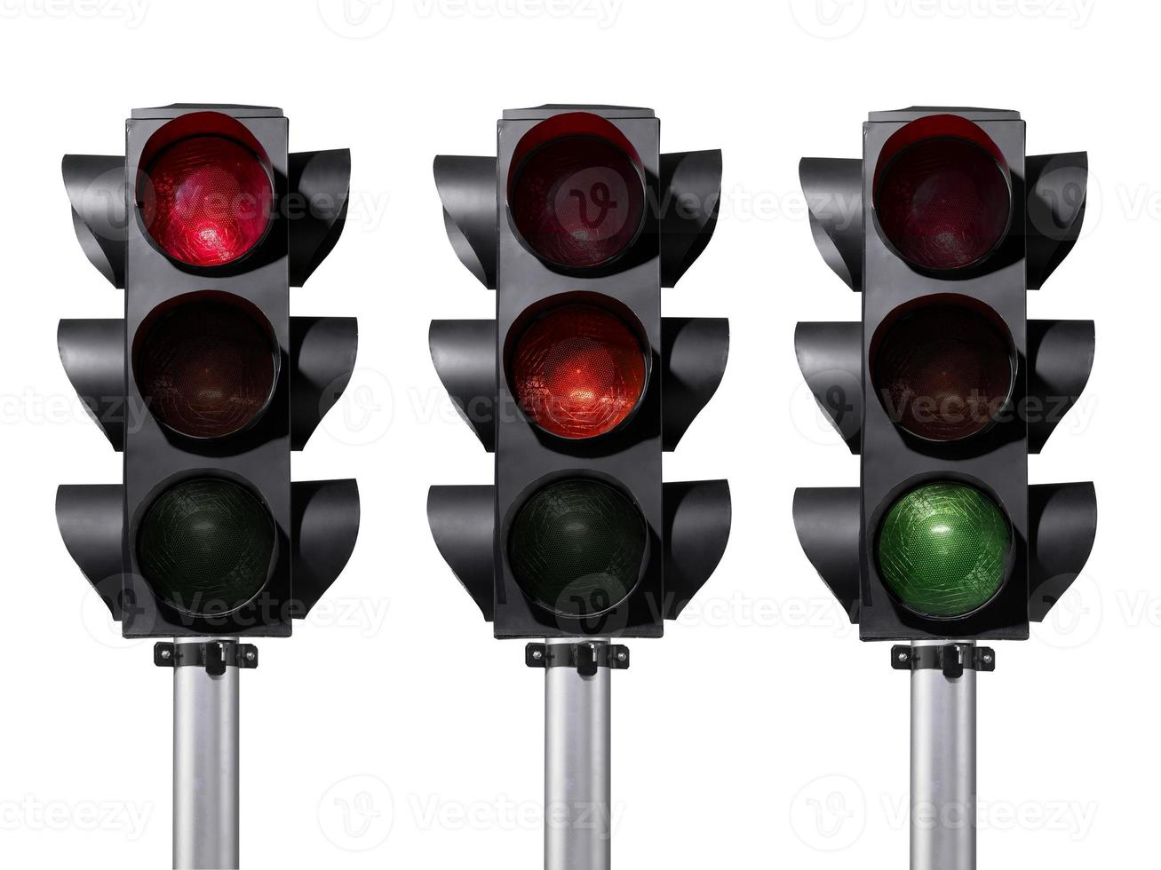 traffic light isolated on white background photo