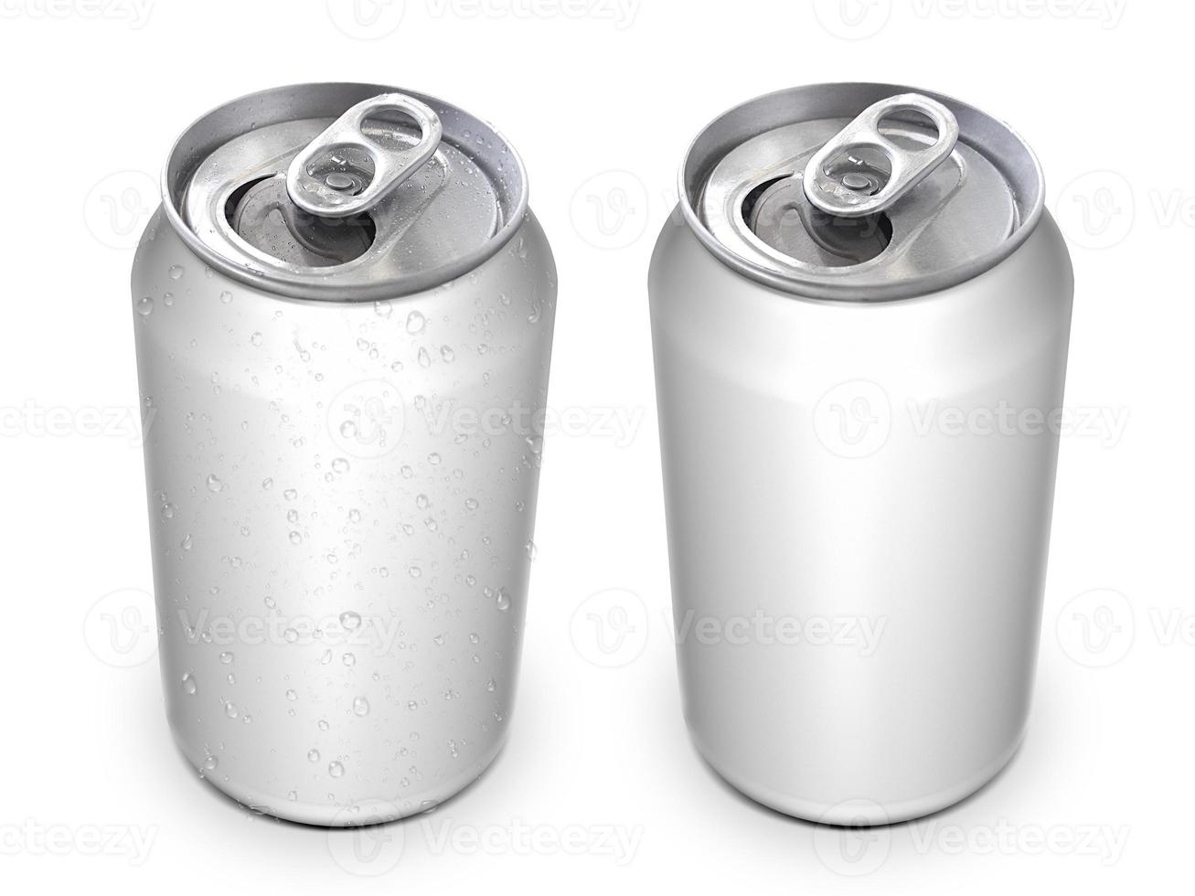Aluminum cans on white background For design photo