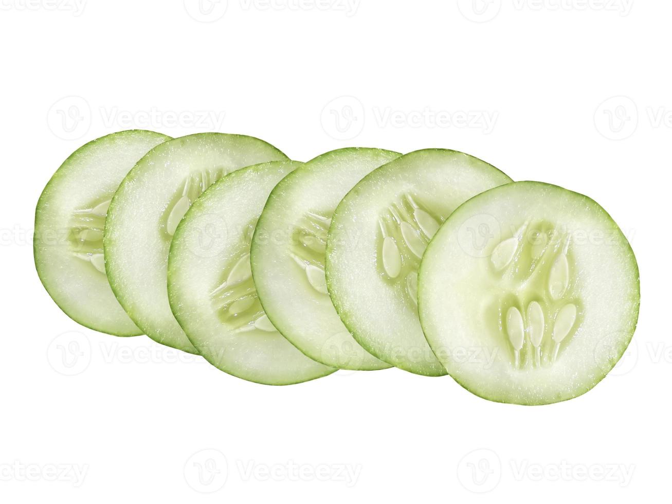 cucumber slice, isolated on a white background photo