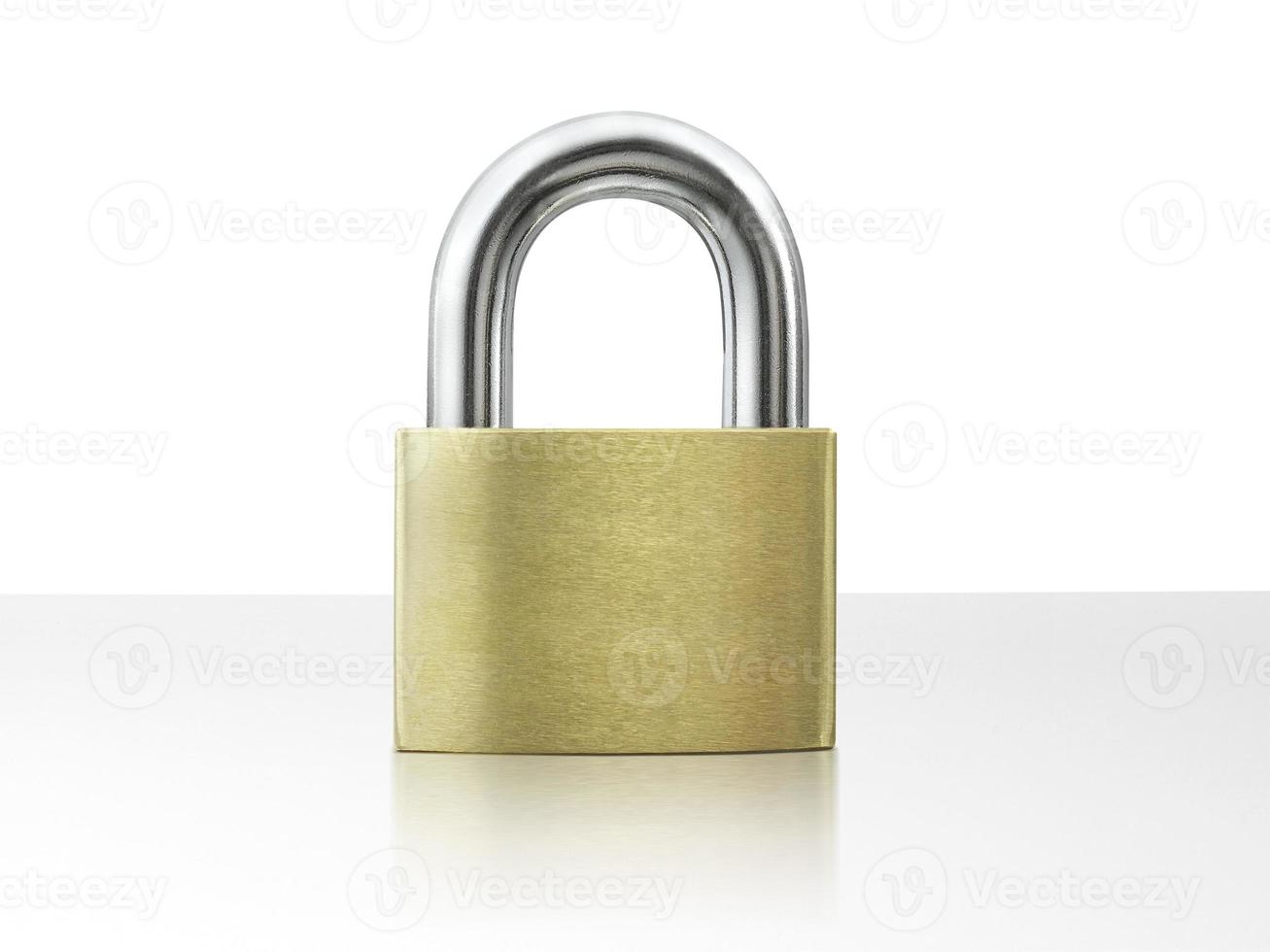 Lock padlock on white table photo