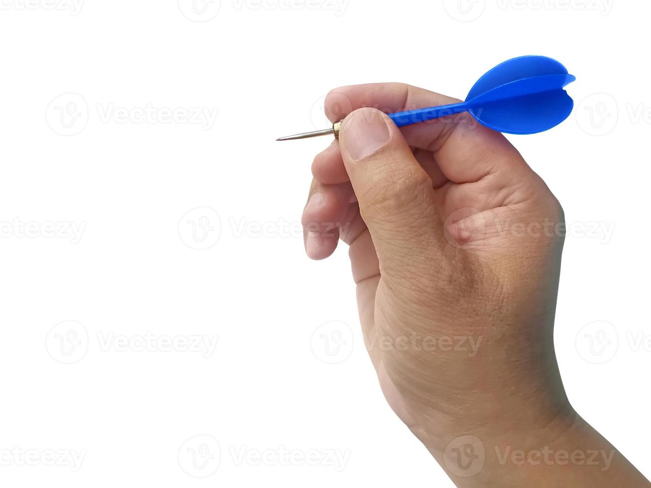 hand holding darts arrow isolated on white background. concept marketing target photo