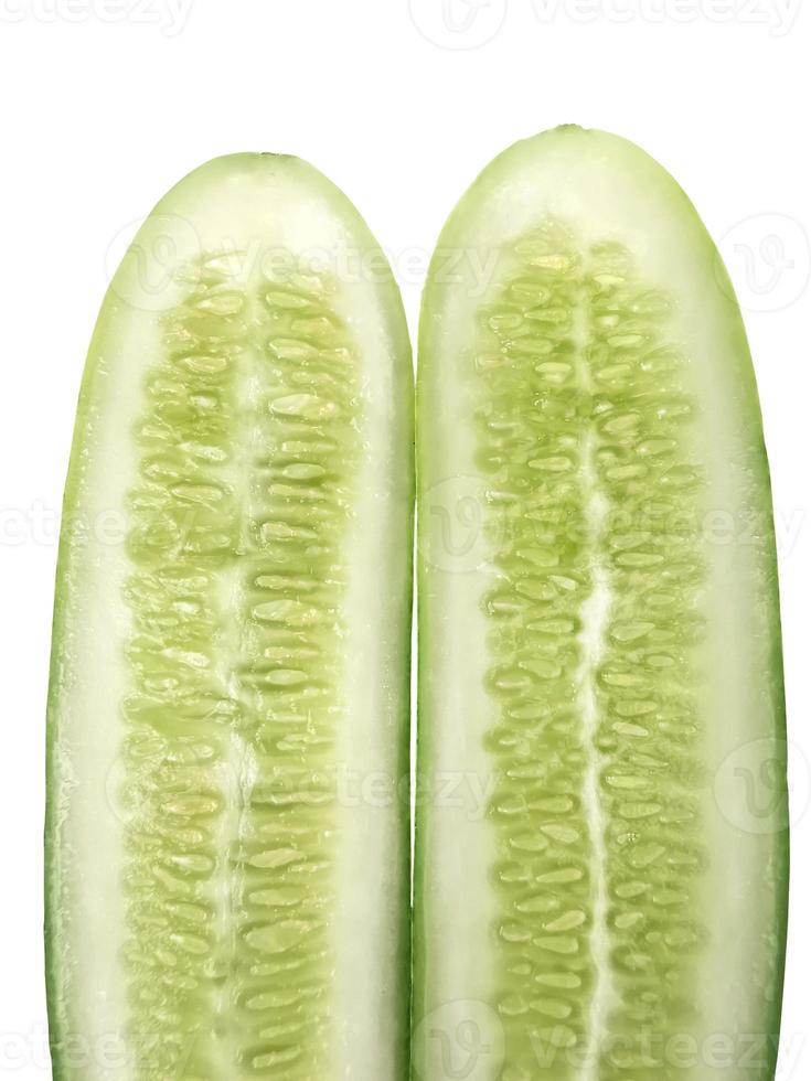 cucumber slice, isolated on a white background photo