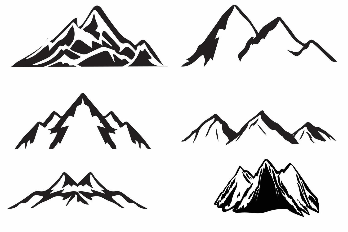 Mountain vector, hill vector, Mountain silhouette vector