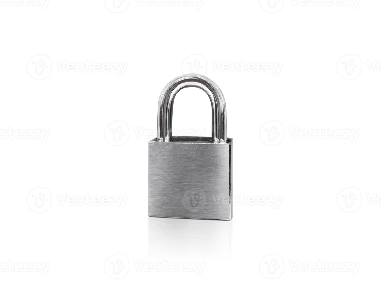 Locked Silver Padlock on a white background photo