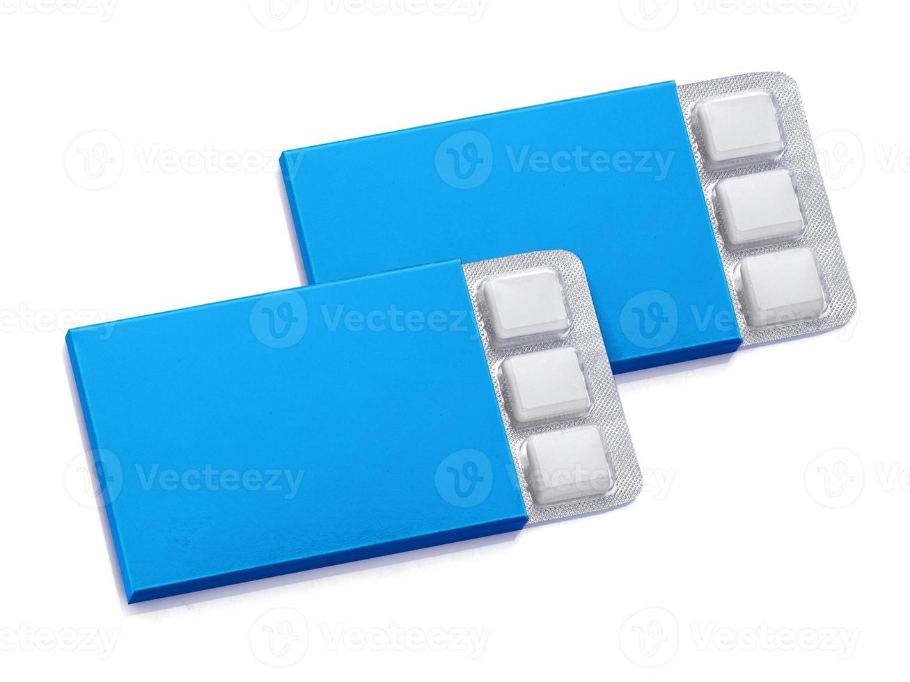Pack of Chewing Gum isolated on white with clipping path photo