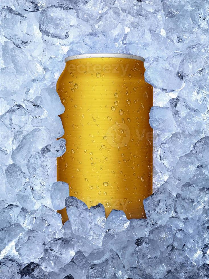 Cans of on ice background photo