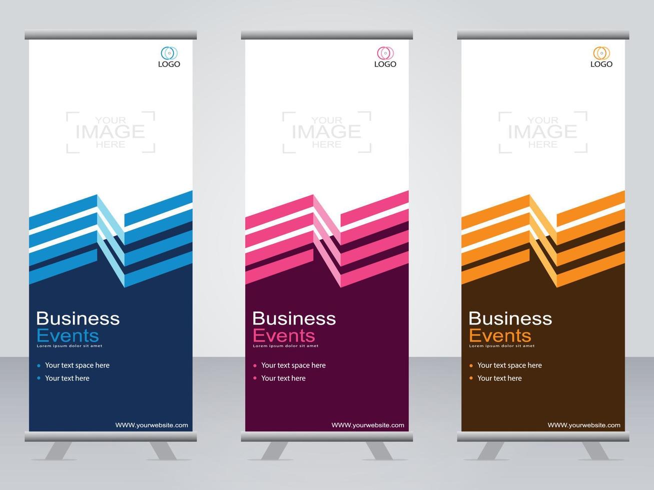 banner de negocios roll up set plantilla de banner standee. vector