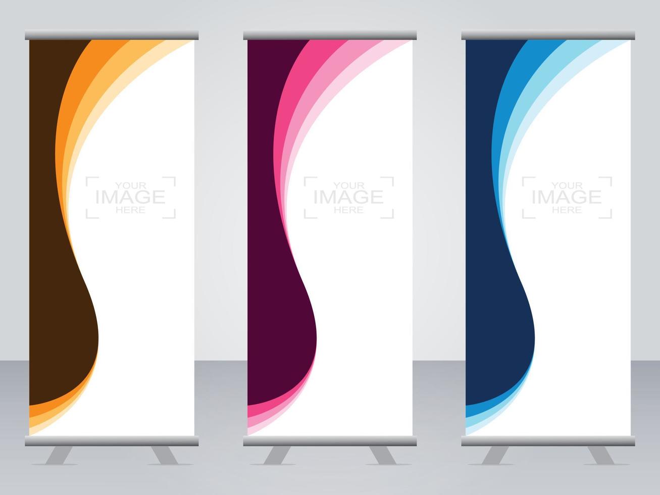 Business banner roll up set  standee banner template. vector