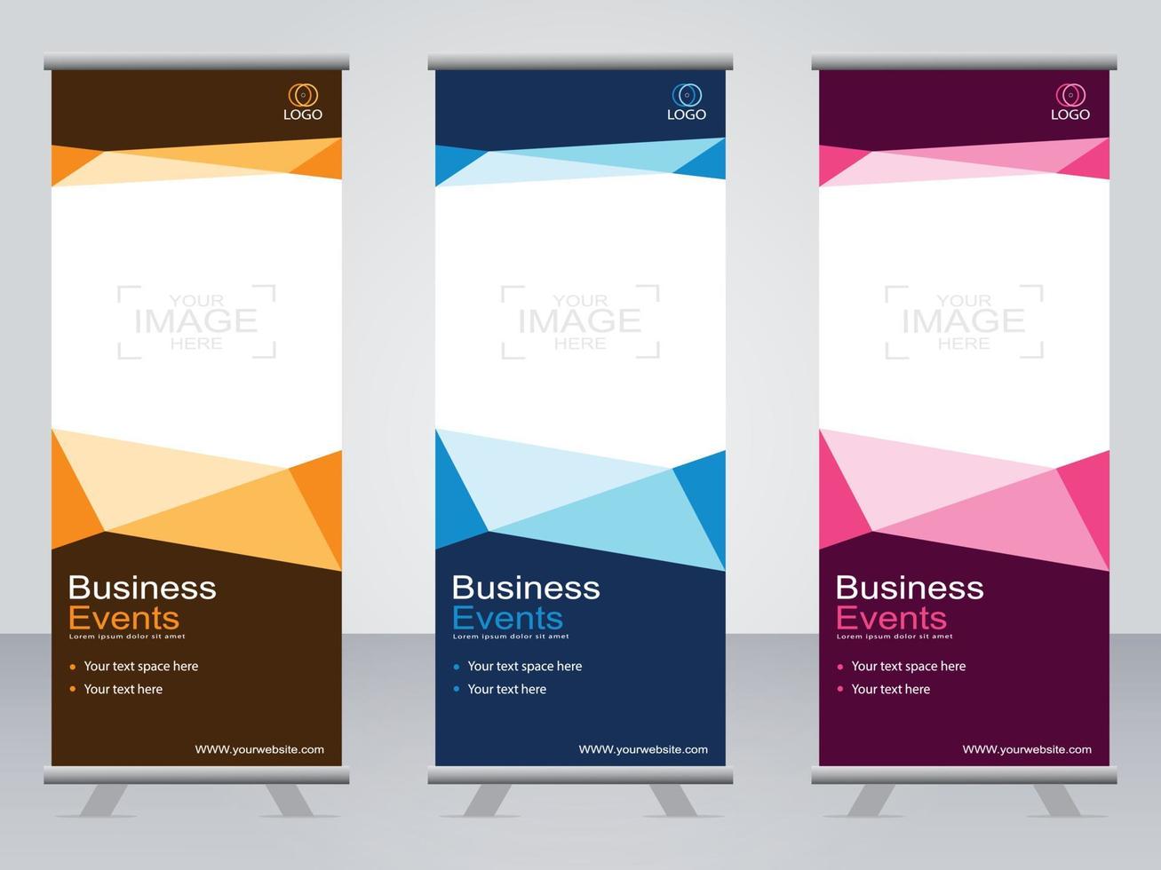 banner de negocios roll up set plantilla de banner standee. vector