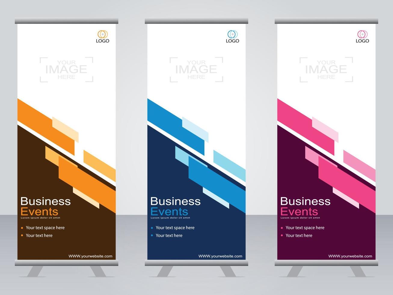 Business banner roll up set  standee banner template. vector