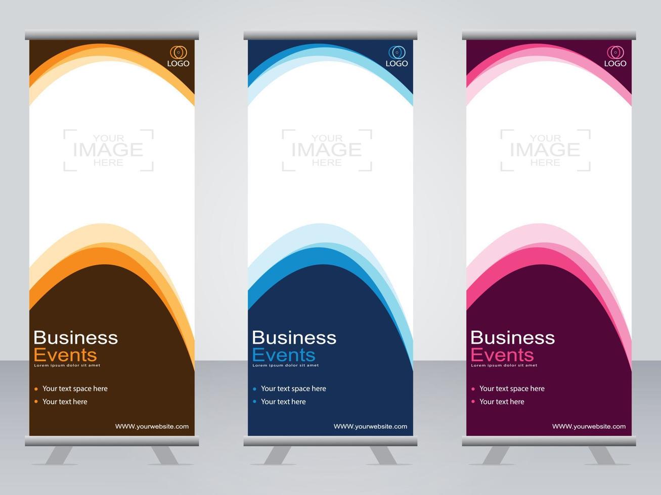 banner de negocios roll up set plantilla de banner standee. vector