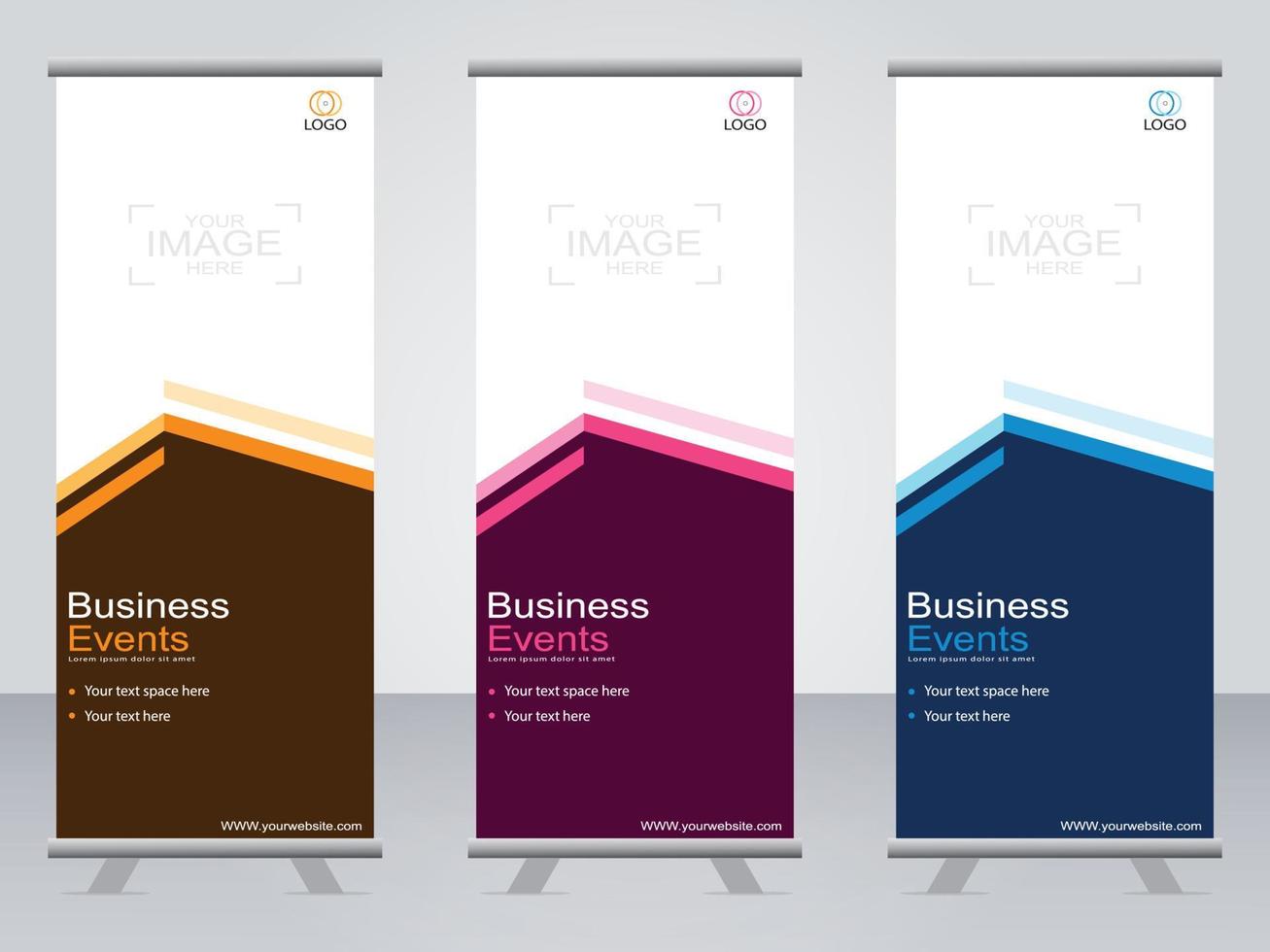 banner de negocios roll up set plantilla de banner standee. vector